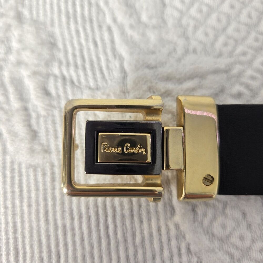 Vintage Leather Pierre Cardin Belt Size 33 Retro